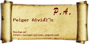 Pelger Alvián névjegykártya